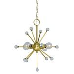 Supernova Chandelier - Satin Brass / Clear