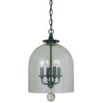 Hannover Bell Chandelier - Mahogany Bronze / Clear Seeded