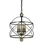 Nantucket Chandelier - Mahogany Bronze / Antique Brass