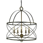 Nantucket Chandelier - Mahogany Bronze / Antique Brass