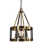 Pantheon Chandelier - Antique Brass / Matte Black