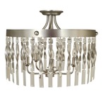 Adele Semi Flush Ceiling Light - Polished Nickel / Crystal