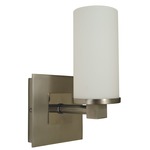 Mercer Cylindrical Wall Sconce - Satin Pewter / Polished Nickel / Frosted