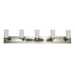 Mercer Cylindrical Bathroom Vanity Light - Satin Pewter / Polished Nickel / Frosted