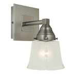 Mercer Squared Wall Sconce - Satin Pewter / Polished Nickel / Frosted
