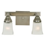 Mercer Squared Bathroom Vanity Light  - Satin Pewter / Polished Nickel / Frosted