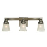 Mercer Squared Bathroom Vanity Light - Satin Pewter / Polished Nickel / Frosted