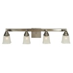 Mercer Squared Bathroom Vanity Light - Satin Pewter / Polished Nickel / Frosted