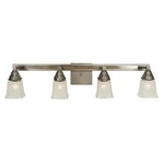 Mercer Squared Bathroom Vanity Light - Satin Pewter / Polished Nickel / Frosted