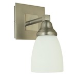 Mercer Wall Sconce - Satin Pewter / Polished Nickel / White Glass