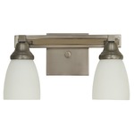 Mercer Bathroom Vanity Light - Satin Pewter / Polished Nickel / White Glass