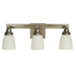 Mercer Bathroom Vanity Light - Satin Pewter / Polished Nickel / White Glass