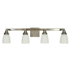 Mercer Bathroom Vanity Light - Satin Pewter / Polished Nickel / White Glass