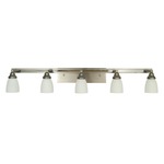 Mercer Bathroom Vanity Light - Satin Pewter / Polished Nickel / White Glass