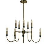 Nicole Chandelier - Antique Brass / Matte Black