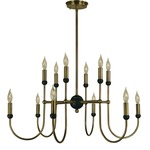 Nicole Chandelier - Antique Brass / Matte Black