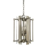 Louvre Chandelier - Satin Pewter / Polished Nickel