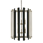 Louvre Chandelier - Antique Brass / Matte Black