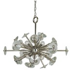 Apogee Island Chandelier - Polished Nickel / Crystal