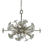 Apogee Island Chandelier - Polished Nickel / Crystal