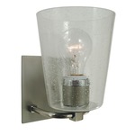 Mercer Circlet Wall Sconce - Satin Pewter / Polished Nickel / Clear Seeded