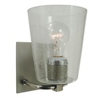 Mercer Circlet Wall Sconce - Satin Pewter / Polished Nickel / Clear Seeded