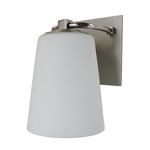 Mercer Circlet Wall Sconce - Satin Pewter / Polished Nickel / White Glass