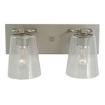Mercer Circlet Bathroom Vanity Light - Satin Pewter / Polished Nickel / Clear Seeded