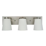 Mercer Circlet Bathroom Vanity Light - Satin Pewter / Polished Nickel / White Glass
