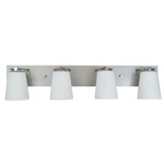 Mercer Circlet Bathroom Vanity Light - Satin Pewter / Polished Nickel / White Glass