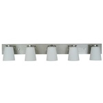 Mercer Circlet Bathroom Vanity Light - Satin Pewter / Polished Nickel / White Glass