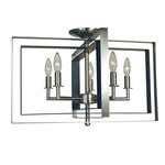 Symmetry Semi Flush Ceiling Light - Brushed Nickel / Matte Black