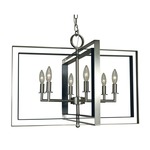 Symmetry Rectangle Chandelier - Brushed Nickel / Matte Black