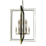 Symmetry Foyer Chandelier - Antique Brass / Matte Black