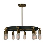 Felix Ring Chandelier - Antique Brass / Matte Black