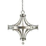 Regent Chandelier - Satin Pewter / Polished Nickel