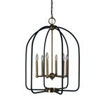 Boulevard Cage Chandelier - Antique Brass / Matte Black