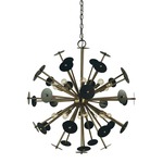 Apogee Sputnik Chandelier - Antique Brass / Mahogany Bronze