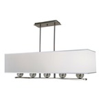 Glamour Linear Chandelier - Polished Nickel / White Linen