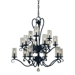 Ilsa Chandelier - Matte Black / Clear Seeded