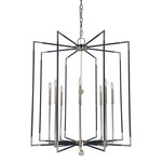 Felicity Foyer Chandelier - Polished Nickel / Matte Black / Clear