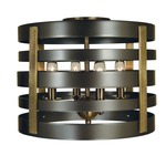 Pastoral Semi Flush Ceiling Light - Mahogany Bronze / Antique Brass