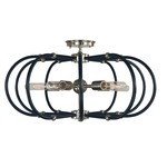 Pulsar Semi Flush Ceiling Light - Polished Nickel / Matte Black