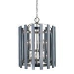 Arcadia Chandelier - Polished Nickel / Weathered Gray