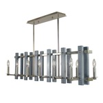 Arcadia Linear Chandelier - Polished Nickel / Weathered Gray