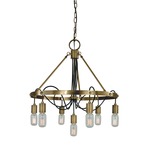 Felix String Chandelier - Antique Brass / Black