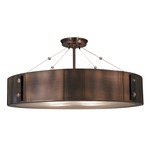 Oracle Too Semi Flush Ceiling Light - Roman Bronze / Ebony