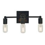 Modern Farmhouse Bathroom Vanity Light - Matte Black / Dark Wood