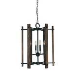 Modern Farmhouse Chandelier - Matte Black / Dark Wood