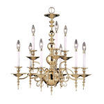 Kensington Regal Chandelier - Polished Brass